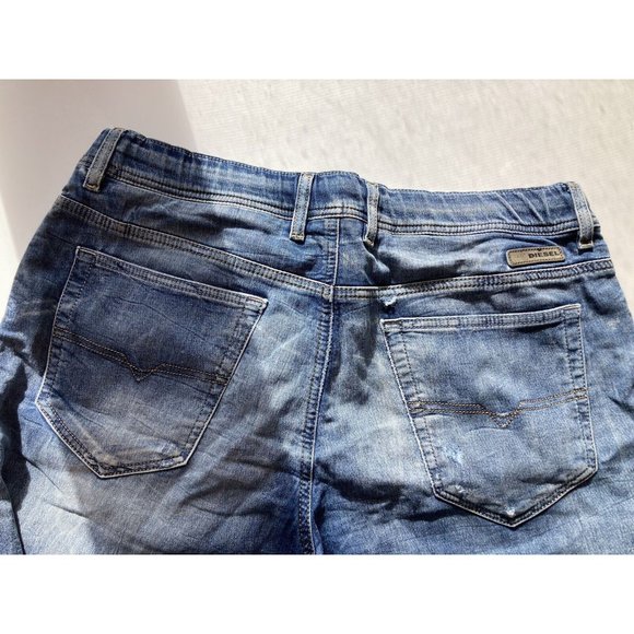 Men's DIESEL Narrot Distressed Medium Rinse Cotton Sweatpant Jeans, Size 34 - Picture 9 of 13